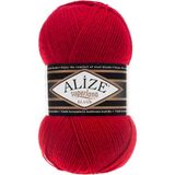 Alize Superlana Klasik 56 Kırmızı El Örgü Ipi 100 Gr.