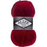 Alize Superlana Maxi %25 Yün - %75 Akrilik / 100 gr - 100 M Atkı Bere Örmek Için 56 Kırmızı