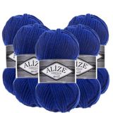 Alize Süperlana Maxi El Örgü İpi,%75 Akrilik%25 Yün, 5'li Paket, 100g/100m, 8-10 Numara Şiş İçin, Hırka ve Kazak Örgüsüne Uygun (141 Saks)