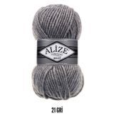 Alize Süperlana Maxi Kalın El Örgü Ipi 021 Gri Melanj