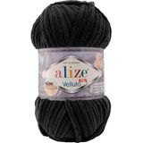 Alize Velluto 770 Mat Siyah El Örgü Ipi