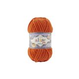 Alize Velluto El Örgü Ipi 100g – Kadife Dokulu Yumuşak Iplik - Renk No:06-portakal