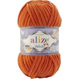 Alize Velluto Kadife El Örgü İpi %100 Mikropolyester 100 Gram Renk Kodu:06-Turuncu Portakal