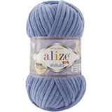 Alize Velluto Kadife El Örgü Ipi Renk KODU:374-DENIM