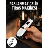 ALK 2025 Model Şarjlı Dijital Saç Sakal Tıraş Makinesi Islak Kuru Kullanıma Uygun Yeni Nesil
