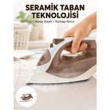 ALK 2200 Watt Buharlı Ütü Kahverengi Seramik Taban Şok Buharlı