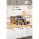 ALK 24'lü 3 Boy Kavanoz Seti & Saklama Kabı & Erzak Kabı 8X650/1300/1900 ml (40 Lı Etiket Hediyeli)