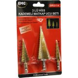 ALK 3 Parça Hss Kademeli Matkap Ucu Set