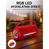 ALK 360 Rgb Led'li Taşınabilir Bluetooth Hoparlör – Kırmızı, Usb/tf Destekli
