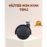 ALK 4 cm Kilitsiz Mobilya Ayağı Tekli Kolay Dönen Masa ve Sehpa Ayağı