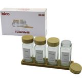 ALK 4pcs Bambu Kapaklı Cam Tuzluk - Biberlik - Baharatlık 120ML