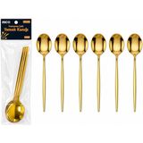 ALK 6 Parça Yemek Kaşığı Seti - Gold Renk - Paslanmaz Çelik