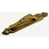 ALK Antika Tarz Dekoratif Pirinç Kubbeli Çekme Kapı Kolu - 396X68 Mm, Antik