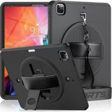 ALK Apple iPad Pro 12.9 (2021) Kılıf Strap-C Otterbox Tablet Kapak - Siyah