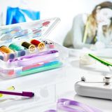 ALK Buffer® Çift Taraflı Bölmeli Hobi Dikiş Kutusu Ardunio Malzeme Kutusu