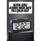ALK Gece Dijital Masa Saati Dijital Alarmlı LED Ekran Pilli Çalar Saat