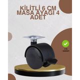 ALK Kilitli Mobilya Ayağı 6 cm 4’lü Set Zemin Korumalı