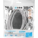 ALK S-Lınk SL–AF2003 USB 2.0 3mt Şeffaf Uzatma Kablosu