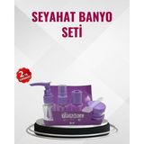 ALK Seyahat Boy Banyo Seti 5’li Mini Şişe ve Krem Kutusu Çantalı