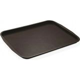 ALK Siyah Midi Boy Plastik Servis Tepsisi Kırılmaz Lokanta Büfe Fast Food Kullanım (44X32 Cm)