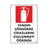 ALK Yangın Söndürme Tüpü Uyarı Levhası 25X35 KOD:859
