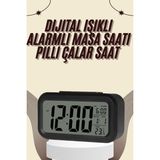 Alka Dijital Masa Saati Termometreli Takvim Çalar Saat LED Ekran Pilli