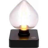 Alka Ledx YQX-ANL95-B03 Amber Renkli Alev Efektli Dokunmatik Masa Lambası 800MAH Şarjlı (Şeffaf Kalpli)