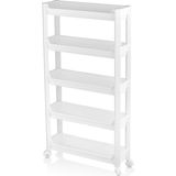 Alka Rafty 5 Katlı Tekerlekli Sepet Organizer Düzenleyici Raf Ünitesi 465X145X850MM