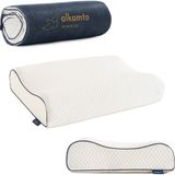 ALKAMTO Visco Ortopedik Boyun Destekli Uyku Yastığı 60X40X14-12 cm | Hipoalerjenik Hafızalı Sünger - 60 x 40 x 14 cm - Beyaz