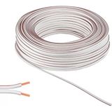 Alkan H03VH-H 2 x 0.75 mm 30 mt Tam Bakır Beyaz Bitişik Yassı Kordon Hoparlör Kablosu