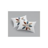 Alkan Homes 2 Adet Nakış Desenli Krem Zemin 3 Boyutlu Dikdörtgen Dijital Baskılı Kırlent Kılıfı 32 x 52cm