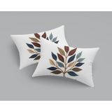 Alkan Homes 2 Adet Nakış Desenli Özel Tasarım 3 Boyutlu Dikdörtgen Dijital Baskılı Kırlent Kılıfı 30 x 50 cm - Mavi Desenli