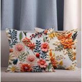 Alkan Homes 2 Li Kombin Punch Desen Çiçek Temalı Dijital Baskılı Kırlent Kılıfı - 43 x 43 cm - 001-Renkli