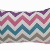 Alkan Homes 43 x 43 cm Beyaz Kırlent Dünyası Dikdörtgen Zigzag Desen Dijital Baskılı Kırlent Kılıfı