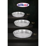 Alkar 3’lü Kordonlu Alüminyum Yuvarlak Fırın Tepsisi Seti 26-28-30 cm Börek Baklava Kek Tepsisi