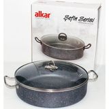 Alkar 40 cm Gri Şefin Pırlanta Basık Tencere