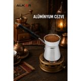 Alkar Alüminyum Cezve No6 Saplı Süt Cezve Ocak Üstü Türk Kahvesi Cezvesi