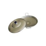 ALKAR ALÜMİNYUM SAN VE TİC LTD ŞTİ. Bimbambom Kavurma Sacı, Kapaklı Saç Kavurma Tavası, Paslanmaz Krom 40 Cm