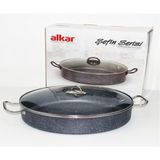 Alkar Granit Şefin Serisi Kısa Tencere 36CM - Açık Gri - 36 cm