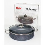 Alkar Şefin Serisi 38 cm Granit Basık Tencere - Gri