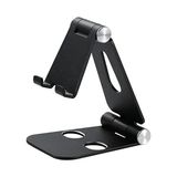 Alkar Store Komple Alüminyum Ayarlanabilir Ergonomik Katlanabilir Oynar Başlıklı Kaymaz Zemin Tabanlı Ergonomik G50 Telefon Tutucu Standı Desk Holder (Siyah) - Option-1 - 000-Siyah