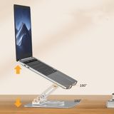 Alkar Store Taşınabilir Katlanabilir Folding Alüminyum Notebook Stand Alüminyum Ayarlanabilir Açı ve Katlanabilir Portatif Rahat Kullanım 11 Inç 17 Inç Dizüstü Bilgisayar ve Laptop Stant | X2 - Gümüş