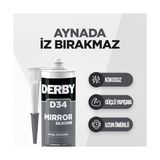 Alkar Ticaret D34 Ayna Silikonu Şeffaf - 320G - Option-1 - 0 - Siyah - 1 Adet