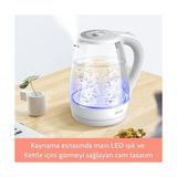 Alkar Ticaret SH30W 1,7lt Mavi Işıklı Cam Kettle & Su Isıtıcı - 01-Mavi