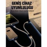 Alkasaz 240W Çoklu Şarj Kablosu Type-C Lightning Micro USB Örgü Kablo - GGGGGG8358-3081