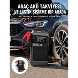 Alkasaz Araç Için 4 Fonksiyonlu Akü Takviye ve Lastik Şişirme Cihazı Yeni Nesil - ALKHBY5753-9853