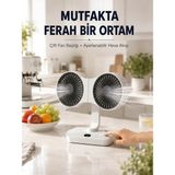 Alkasaz Ayarlanabilir Çift Fan Başlıklı Şarjlı Masa Vantilatörü