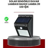 Alkasaz Bahçe ve Dış Mekanlar Için Güneş Enerjili 20 LED Hareket Sensörlü Lamba
