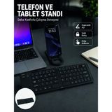 Alkasaz Bluetooth Katlanabilir Klavye Usb-C Şarjlı 3 Cihaz Bağlantılı Taşınabilir Klavye