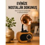 Alkasaz Retro Tasarımlı Mini Bluetooth Hoparlör ve FM Radyo Çoklu Medya Yeni Nesil - GGGGGG2534-3782